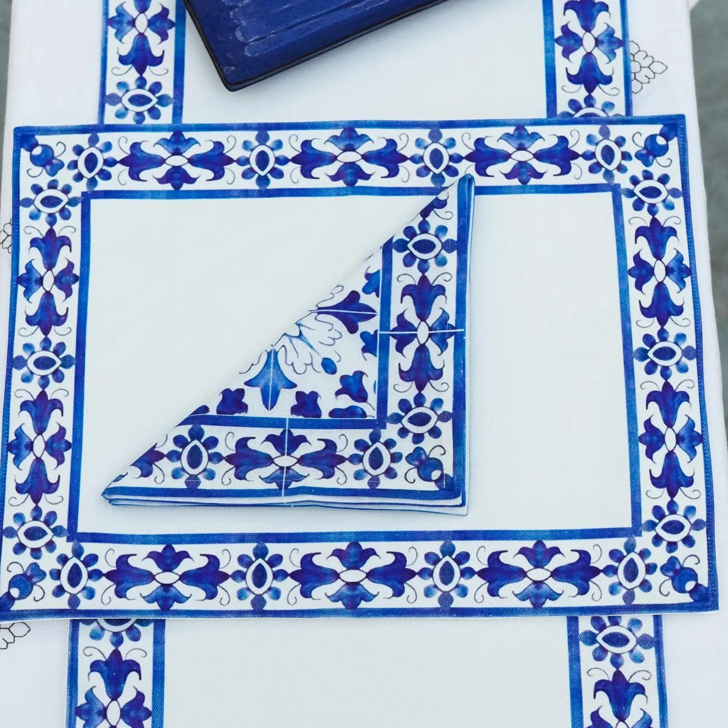 Blue Positano Table Runner